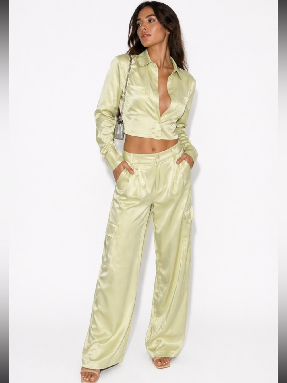 House of Harlow 1960 2pc Set Wide leg Cargo Pant‎ size Large